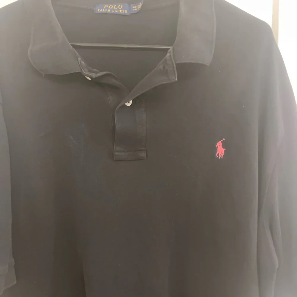 Ralph Lauren Men's Polo Shirt in Black Pink Logo Classic Preppy‎